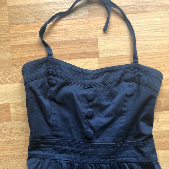 Juniors Navy Fit & Flare with Sweetheart Neckline - Picture 4 of 8